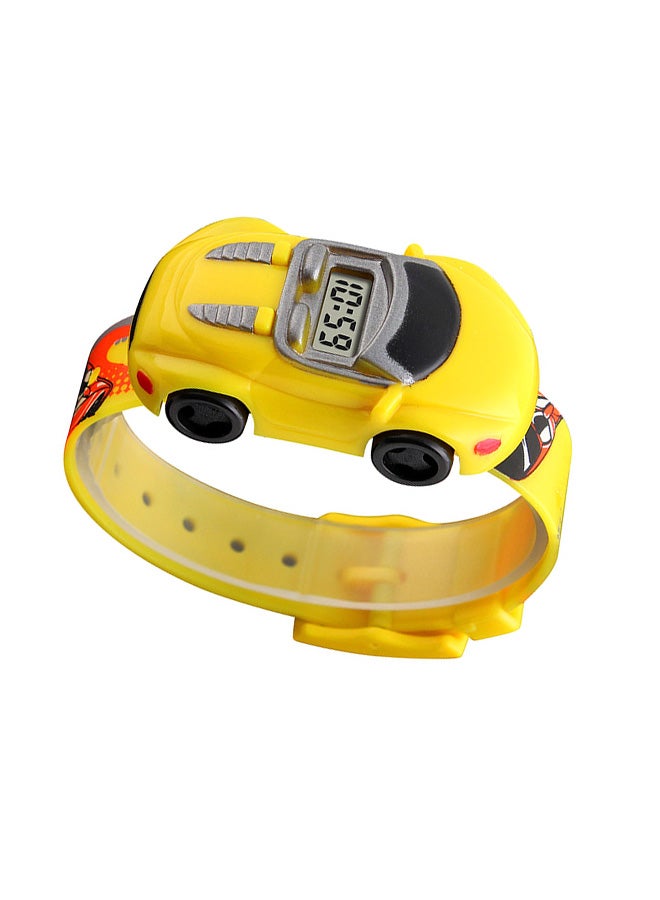 Boys' Car Shape Digital Watch 1241 - 28 mm - Yellow - Image 5